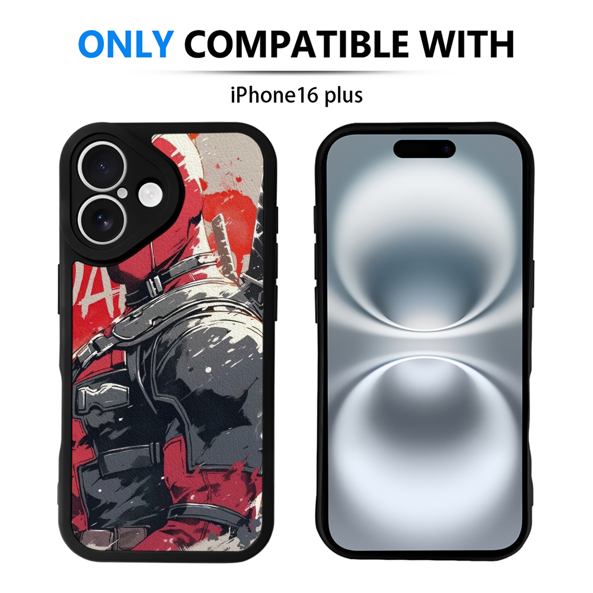 （画像用） Deadpool デッドプール 【iPhone 16シリーズ対応】シリコンスマホケース（レザー調） 材質：シリコン